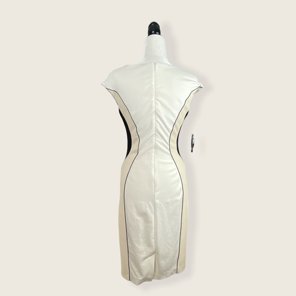 Ann Taylor Women’s Wear to Work Fitted Neutral Short Sleeve Midi Bodycon Dress 4 - Picture 9 of 15